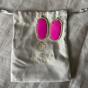 Kendra Scott Danielle Bright Pink and Gold Earrings